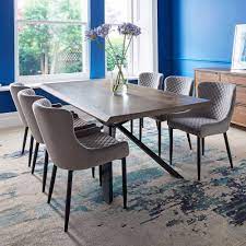 Find modern dining room chairs as dashing as the table itself. Bronx 200cm Dining Table 6 Toby Grey Velvet Chairs