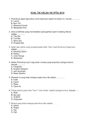 Pilihan yang digunakan untuk melihat dan membuka file image dengan thumbnails adalah. Soal Pts Tik Kelas 8 2019