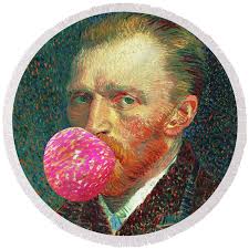Bubble Gum Vincent Wood Print by Cathy Labudak