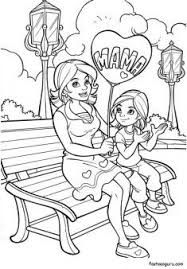 Printable Happy Mother And Daughter In The Park Coloring Pages Printable Coloring Pages For Mothers Day Coloring Pages Coloring Pages Coloring Pages For Kids