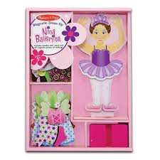 Melissa Doug Deluxe Nina Ballerina Magnetic Dress Up Wooden Doll With 27pc Of Clothing Target