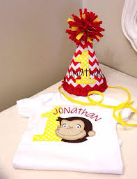 Curious George Birthday Shirt Onesie Custom Appliqued Embroidered By Sixpence Cra Curious George Party Curious George Birthday Curious George Birthday Party