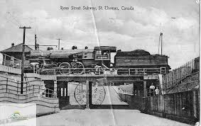 Ross Street Subway St Thomas With Passing Locomotive Circa 1913 Old Train Station Thomas Subway