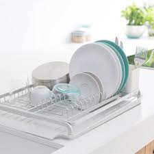 Ipegtop expandable dish drying rack, over the sink dish rack, in sink or on counter dish drainer with black utensil holder cutlery tray, rustproof stainless steel for kitchen. Brabantia Dish Rack Williams Sonoma