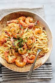 Grilled sausage with rustic vegetables and pasta. Garlic Butter Shrimp Pasta Craving Tasty