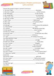 Present Simple And Present Continuous Interactive And Downloadable Worksheet Yo English Grammar For Kids Teaching English Grammar Present Continuous Worksheet