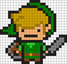link this is pretty muc. Legend Of Zelda Link Kandi Pattern Link Pixel Art Pixel Art Grid Pixel Pattern