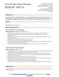 Assistant manager responsibilities include assisting the manager in organizing, planning and implementing strategy post this assistant manager job description job ad to 18+ free job boards with one submission. Front Of The House Manager Resume Samples Qwikresume