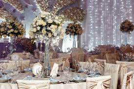 Status weddings and couples require special decor. Luxury Wedding Decor With Flowers And Glass Vases With Jewels Stock Photo Picture And Royalty Free Image Image 75661383