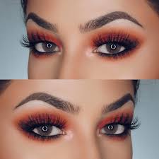 Red Black And Blue Eyeshadow Looks Makeup Dianamaria Mua Lining The Eyes W Black Makes This Red Orange Smokey Eye Super Flattering Esp In 2020 Orange Eyeshadow Beautiful Eyeshadow Blue Eye Makeup