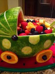 Essen Fur Babyparty Wassermelone Kinderwagen Essen Schnitzen