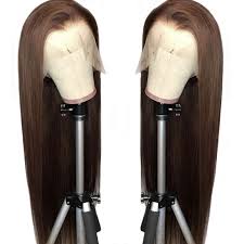 Elegants Straight 4 Light Brown Lace Front Human Hair Wigs Peruvian Remy Lace Frontal Women Wig Pre Plucked With Baby Hair Human Hair Lace Wigs