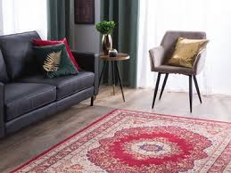 Teppich kurzflor modern wohnzimmer einfarbig meliert uni gstig rot. Teppich Rot 160 X 230 Cm Kurzflor Karaman Beliani De
