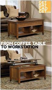 Simply lift up and forward to transform your surface into a work area. Sauder Carson Forge Lift Top Coffee Table Turns Your Living Room Into An Office Getdatgadget In 2020 Coffee Table Lift Top Coffee Table Living Room Coffee Table