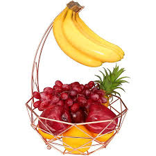 Taking a piece of bark, i turned it into a bowl/dish using a lot of epoxy. Rosyline Fruit Basket Banana Holder Elegant Fruit Bowl With Banana Tree Hanger Rose Gold Walmart Canada