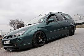 Green Ford Focus Mk1 Celis Hella Headlamps Big Amazing Rims Tomason Tn1 Ford Focus Wagon Ford Focus Ford Focus Svt