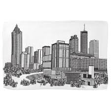 Atlanta Skyline Art Black And White Pin On City Skylines