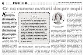 Explicatia unui text obscur sau a unui cuvant greu de inteles. Ce Nu Cunosc Maturii Despre Copii Ziarul De GardÄ