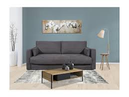 Un divano che si trasforma in letto da 120x190. Divano Letto 3 Posti A Ribalta In Tessuto Grigio Wallace