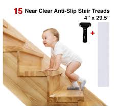 Indoor stairs of wood or tile can be very slippery, even in dry conditions. Anti Slip Stair Treads Tape Pre Cut 4 X 29 5 Inches Invisible Non Slip Traction Grip