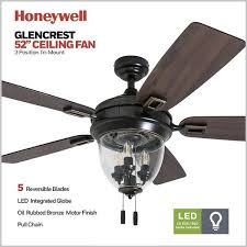 Top 5 hunter small flush mount ceiling fans with lights. Honeywell Glencrest Oil Rubbed Bronze Led Outdoor Ceiling Fan On Sale Overstock 25738840