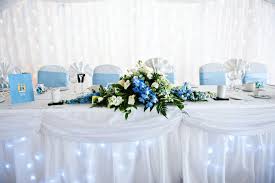 Love Me Love My Wedding Can A Sport Themed Wedding Be Tasteful Sky Blue Weddings White Wedding Decorations Blue Wedding Decorations