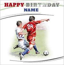 Blue and yellow birthday football invitation. Football Personalised Birthday Card Funky Pigeon