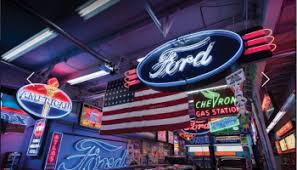 The sign can be hung against a wall or window; Home Garage Gear Two Cool Ford Signs For Your Workspace Ford Trucks Com