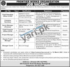 Displayed here are job ads that match your query. Chief Financial Officer Jobs In Frontier Works Organization 2021 Yari Pk