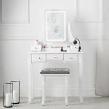 White Vanity Set Dressing Table Sensor Touch Led Light Mirror Drawers Stool 5060635720761 Ebay Vanity lights refer to any light fixture that is installed above, or alongside a mirror, providing both luxedecor has over 8,200 bathroom vanity lights and makeup vanity sets with lights to choose from that from a glass vanity mirror with lights or a crystal makeup vanity mirror with lights, you can.