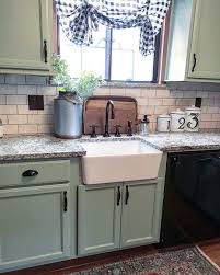 Heather On Instagram Keeping It Clean Fresh And Simple In The Kitchen Is My Goal Sherwi Green Kitchen Cabinets Sage Kitchen Farmhouse Kitchen Cabinets