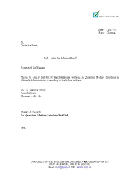 Residential Address Proof Address Proof Letter Sampleresume Freeresume Lettering Proof Addressing