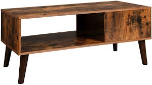 Brasilia nesting tables, three, by the campana brothers, blue glass tops, chrome. Vasagle Retro Coffee Table Cocktail Table Mid Century Modern Accent Table With Storage Shelf For Living Room Reception Easy Assembly Brown Ulct09bx Amazon Co Uk Kitchen Home