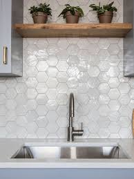 Best white tiles for your kitchen. Glossy Cle Zellige Hexagon Tile Backsplash Modern Kitchen Tiles Kitchen Backsplash Designs Hexagon Tile Backsplash