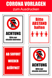 Verbotszeichen verbotsschilder kostenlos ausdrucken download from www.aufkleberdealer.de. Corona Vorlagen Zum Herunterladen Vorlagen Ausdrucken Buroorganisation Tipps