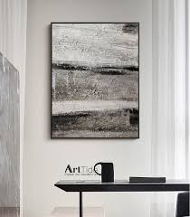 Scandi living room in london with white walls and grey floors. Black White Beige Minimalist Painting On Canvas Textured Painting Abstract Art Modern Living Room Decor Minimalist Painting On Canvas Painting Oil Tripod Ee