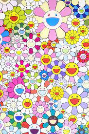 Takashi murakami celebrates texas exhibit with new 'flower' cushions: Takashi Murakami Flower Smile Sold The Whisper Gallery Murakami Flower Takashi Murakami Art Art Collage Wall