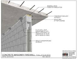 02 010 0702 Concrete Masonry Firewall T Wall At Slab Above Masonry Building Construction Concrete