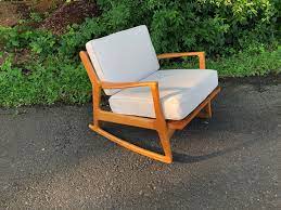 This rocking chair is a great addition to any room in your home, especially a bedroom. Custom Made Reproduction Selig Mid Century Modern Rocking Chair Lounge Chair By Don Yacovella Custommade Com