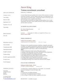 trainee recruitment consultant cv
