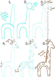 Big Guide To Drawing Cartoon Giraffes With Basic Shapes For Kids How To Draw Step By Step Drawing Tutorials Shapes For Kids Drawing Tutorial Cartoon Giraffe