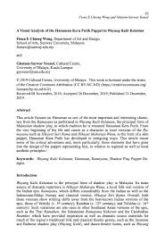Wayang kulit kelantan, a preeminent shadow play in malaysia is currently threatened with imminent extinction. A Visual Analysis Of The Hanuman Kera Putih Puppet In Wayang Kulit Kelantan Malaysian Journal Of Performing And Visual Arts