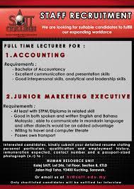 Subscribe for new vacancies add vacancy. Vacancy Satt College Sarawak