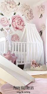 Pink Peony Flowers Wall Decals Flower Wall Flower Wall Decals Cozy Nursery
