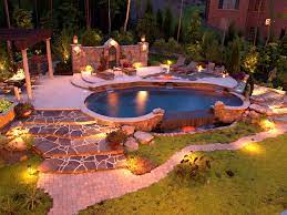 I Would Like To Have An Outdoor Oasis By My Pool Garden Lighting Design Backyard Lighting Landscape Lighting Design