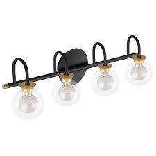 Be sure to turn the power off to the fixture before removing it. Bdl Bathroom Vanity Light Fixtures New Black Gold 4 Lights Clear Globe Glass Shade Modern Wall Bar Sconce Over Mirror Buy Online In Belize At Belize Desertcart Com Productid 225668969