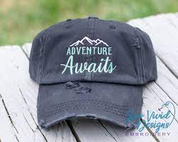 Adventure Awaits Hat Distressed Baseball Ponytail Or Etsy Adventure Hat Outdoor Hats Hippie Hat