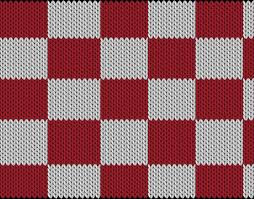Knitting Motif And Knitting Chart Chequered Pattern