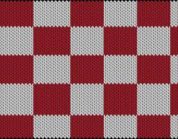 knitting motif and knitting chart chequered pattern