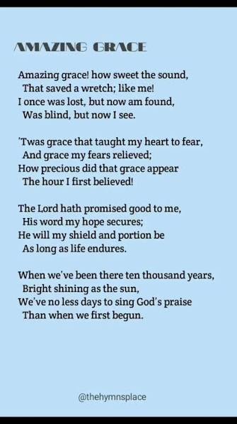 Lyrics to Amazing Grace in English | TikTok